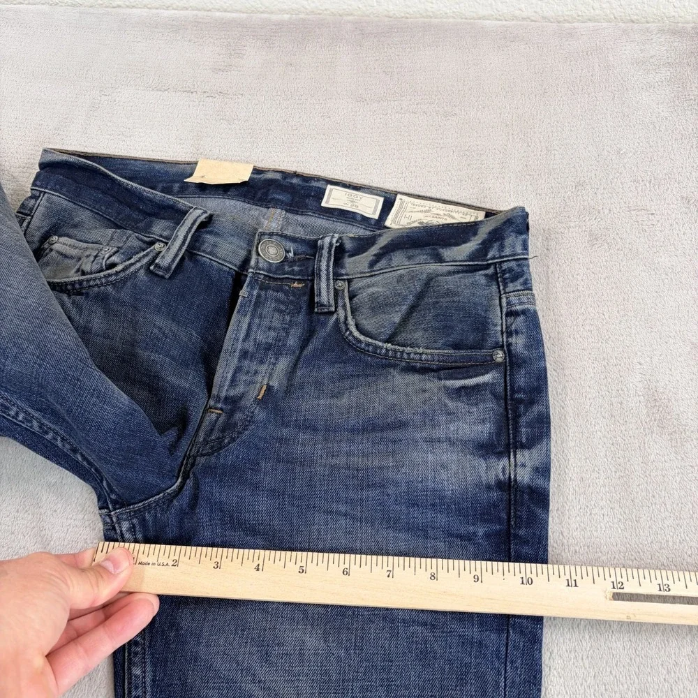 AllSaints Stanton Iggy‎ Slim Fit Jeans Blue Wash Men 28x28 Button Fly NWT $199